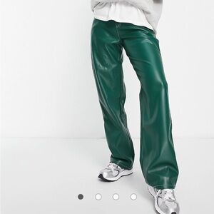 Faux leather minimal cargo pant